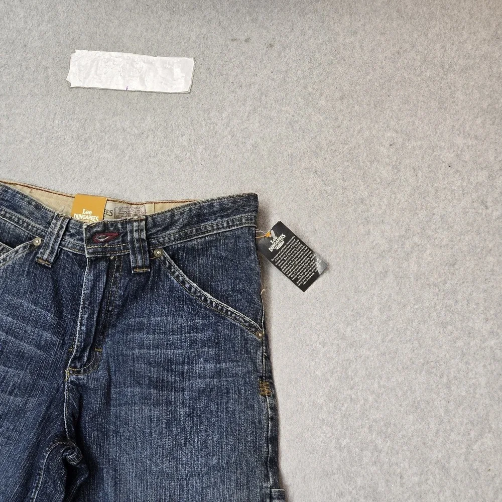 VINTAGE Lee Boys Shorts 12 SLIM Blue Denim Cargo Grunge Skater Dungarees Y2K NWT
